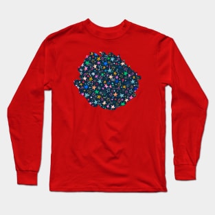 Winter Stars Multi navy Long Sleeve T-Shirt